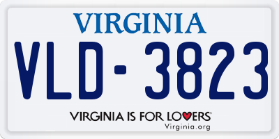 VA license plate VLD3823