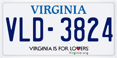 VA license plate VLD3824
