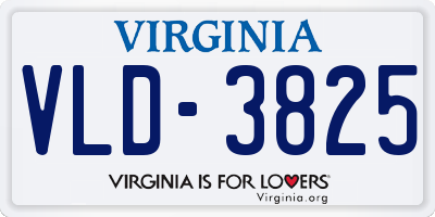 VA license plate VLD3825