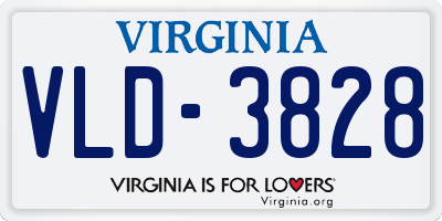 VA license plate VLD3828
