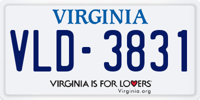 VA license plate VLD3831