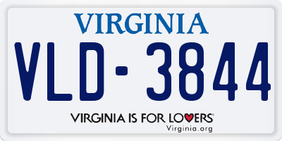 VA license plate VLD3844