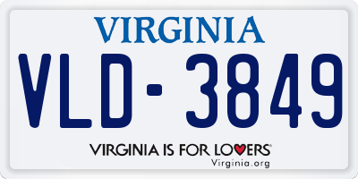 VA license plate VLD3849