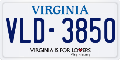 VA license plate VLD3850