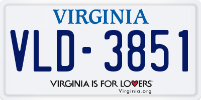 VA license plate VLD3851