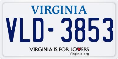 VA license plate VLD3853