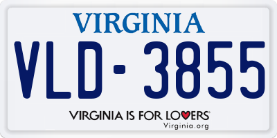 VA license plate VLD3855