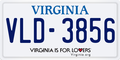 VA license plate VLD3856