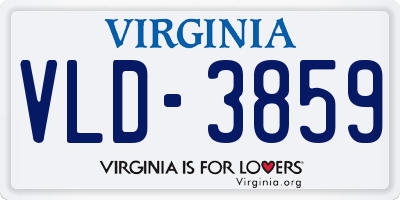 VA license plate VLD3859
