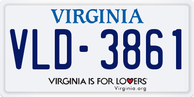 VA license plate VLD3861