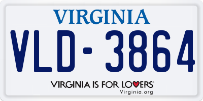 VA license plate VLD3864