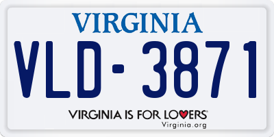 VA license plate VLD3871