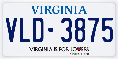 VA license plate VLD3875