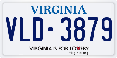 VA license plate VLD3879