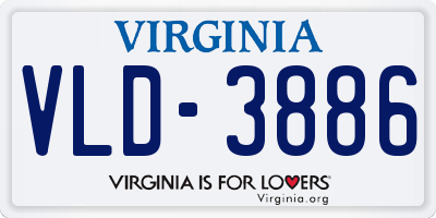 VA license plate VLD3886