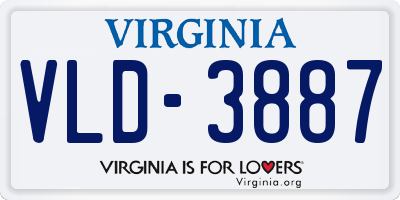 VA license plate VLD3887