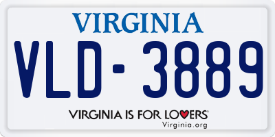 VA license plate VLD3889