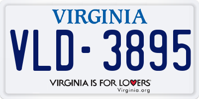 VA license plate VLD3895