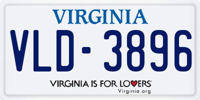 VA license plate VLD3896