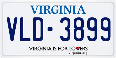 VA license plate VLD3899