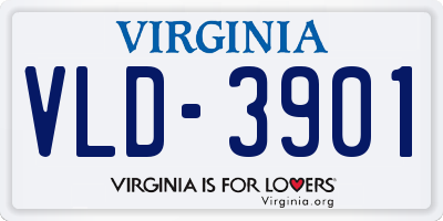 VA license plate VLD3901