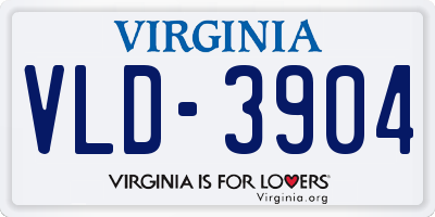 VA license plate VLD3904