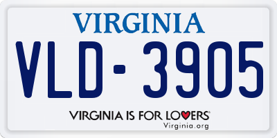 VA license plate VLD3905