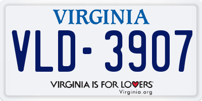 VA license plate VLD3907
