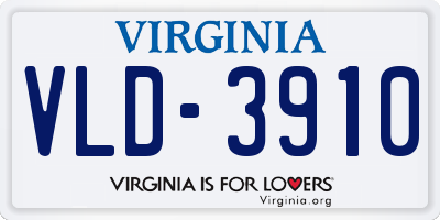 VA license plate VLD3910
