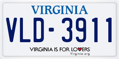 VA license plate VLD3911