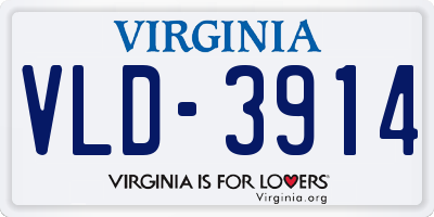 VA license plate VLD3914