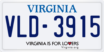 VA license plate VLD3915