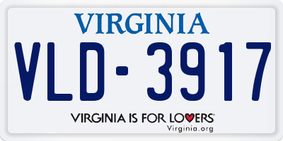 VA license plate VLD3917