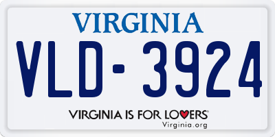 VA license plate VLD3924