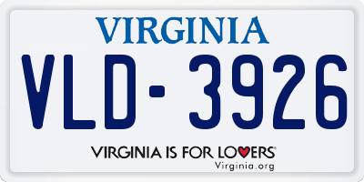 VA license plate VLD3926