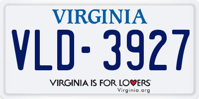 VA license plate VLD3927