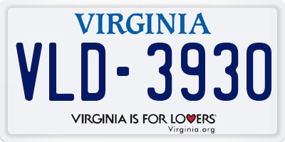 VA license plate VLD3930