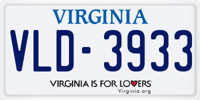 VA license plate VLD3933