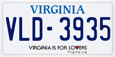 VA license plate VLD3935