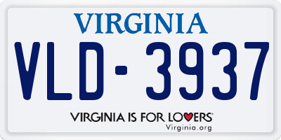 VA license plate VLD3937