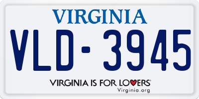 VA license plate VLD3945