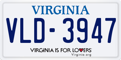 VA license plate VLD3947