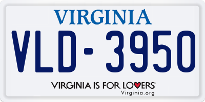 VA license plate VLD3950