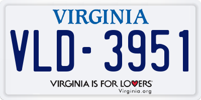 VA license plate VLD3951