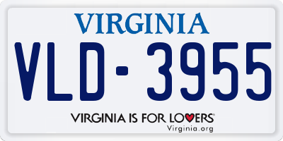 VA license plate VLD3955