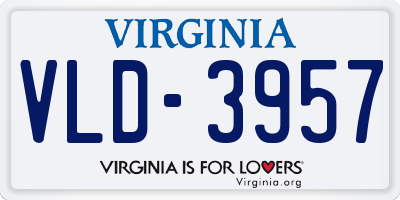 VA license plate VLD3957