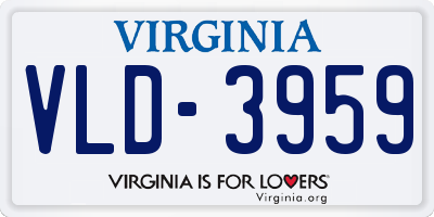 VA license plate VLD3959