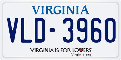 VA license plate VLD3960