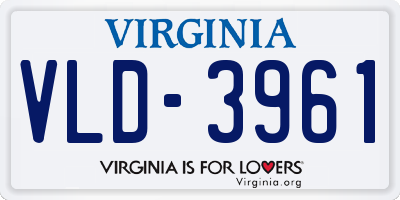 VA license plate VLD3961