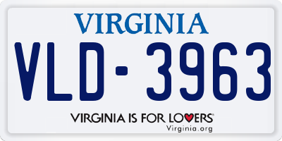 VA license plate VLD3963